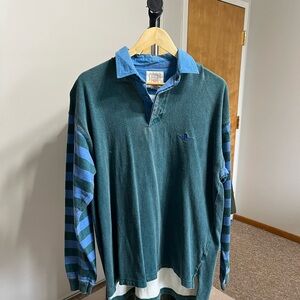 Dockers Sport Teal and Navy Striped Men's Shirt
